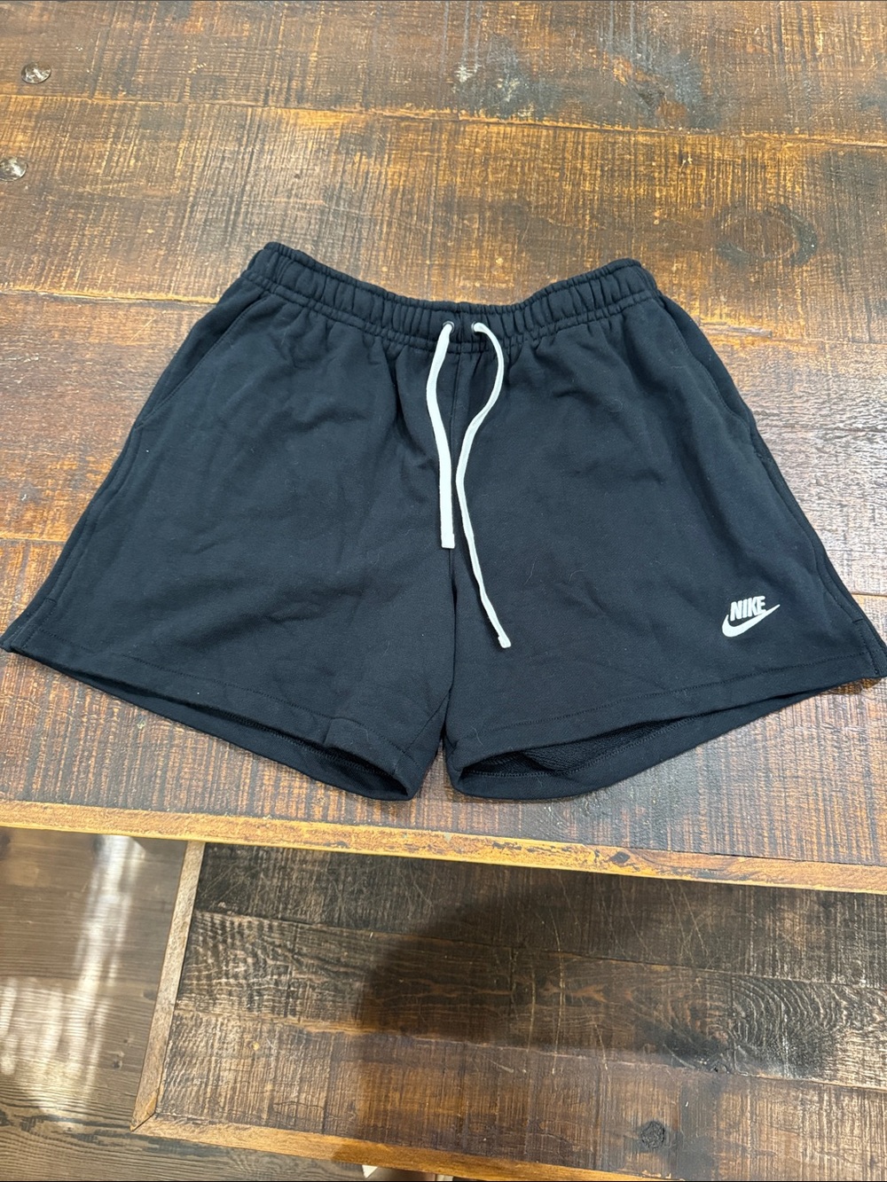 Nike Men’s Black Athletic Shorts with White Drawstring